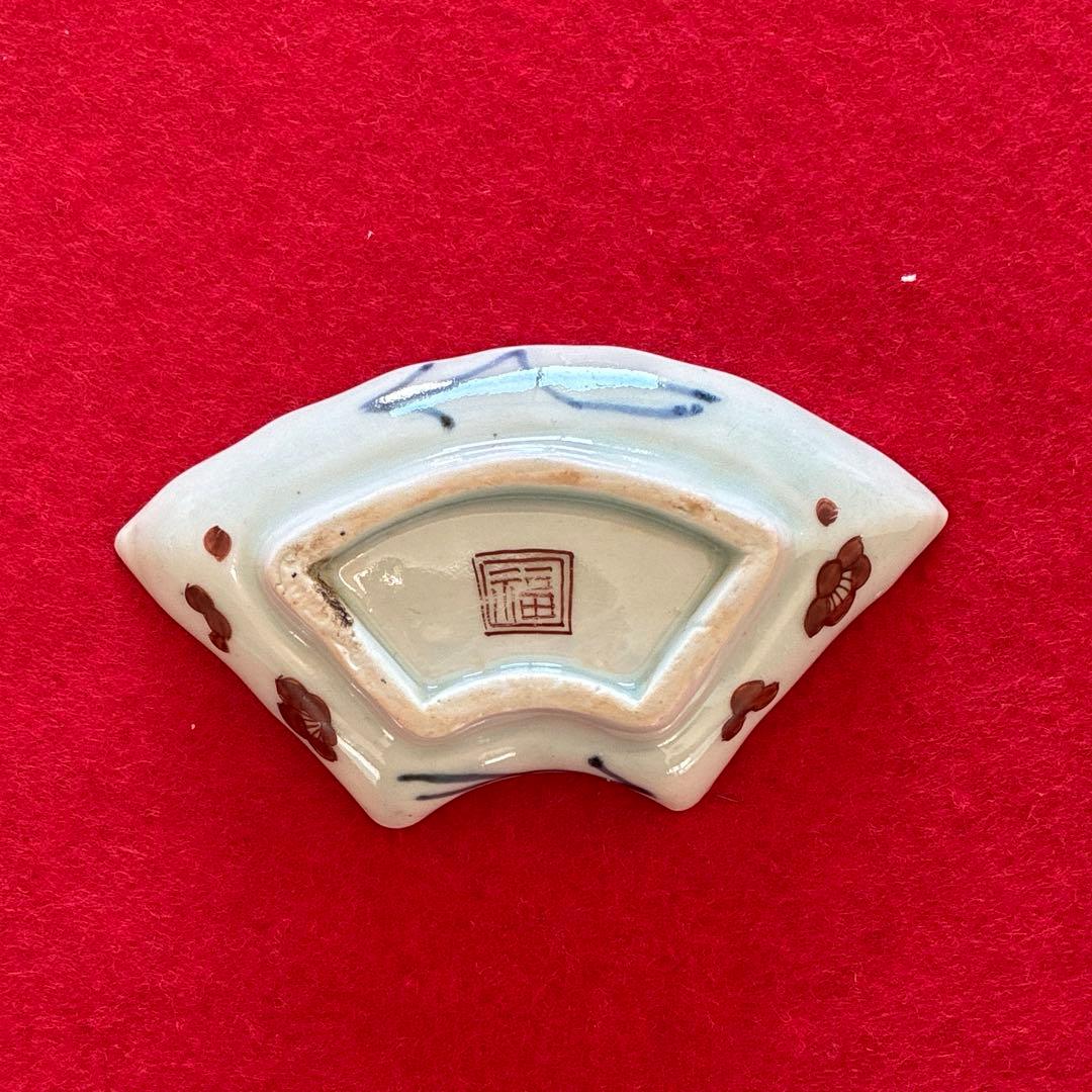 古伊万里　梅花文　扇面形　豆皿　5枚組