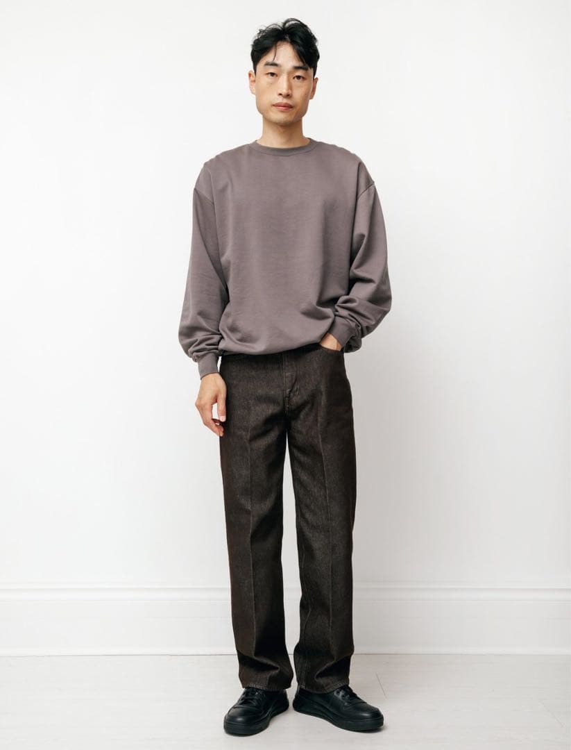 【AURALEE】HARD TWIST BROWN DENIM 5P PANTS