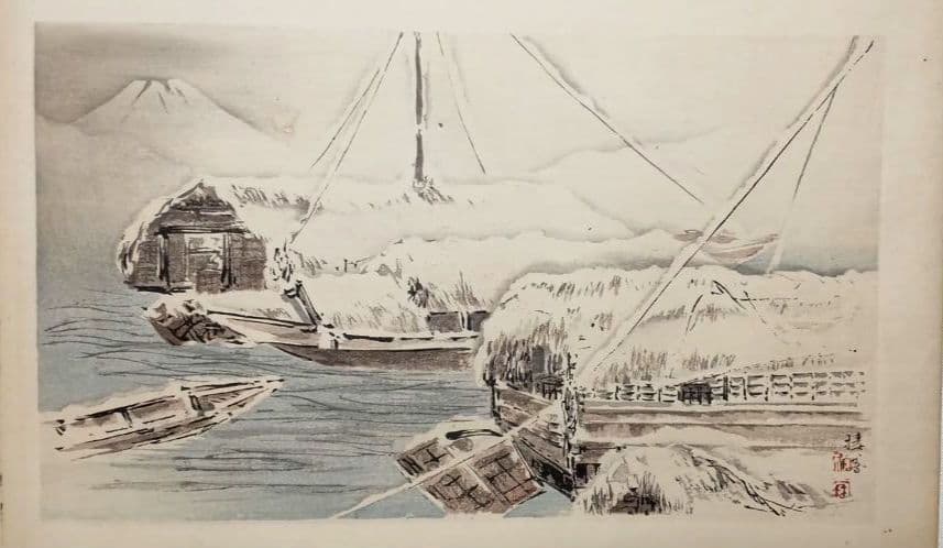 稀、棲鳳十二富士画帖（多色刷り木版画)竹内栖鳳画、明治27年11月出版