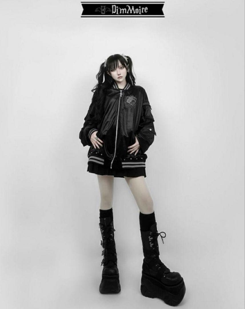 DimMoire Messy Bonesベロアスカジャン Black