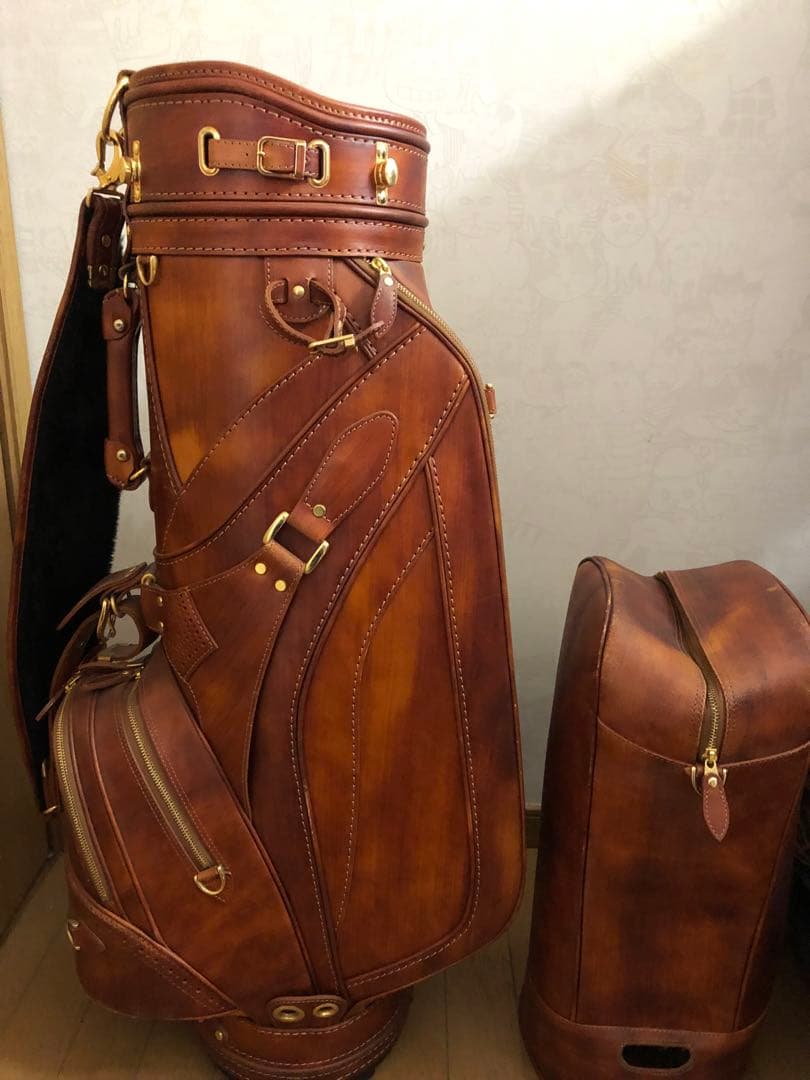 としゆき　超希少　最高級本革キャディバッグ　ゴルフバッグ