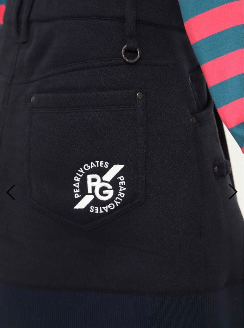 ★パーリーゲイツPEARLYGATESセーターフリーススカート新品未使用ネイビー