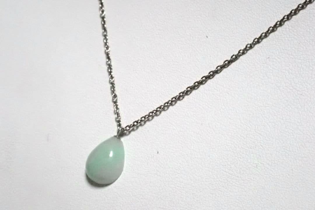 糸魚川翡翠　翡翠　姫川　アップルグリーン　緑　ネックレス　sv925　送料無料