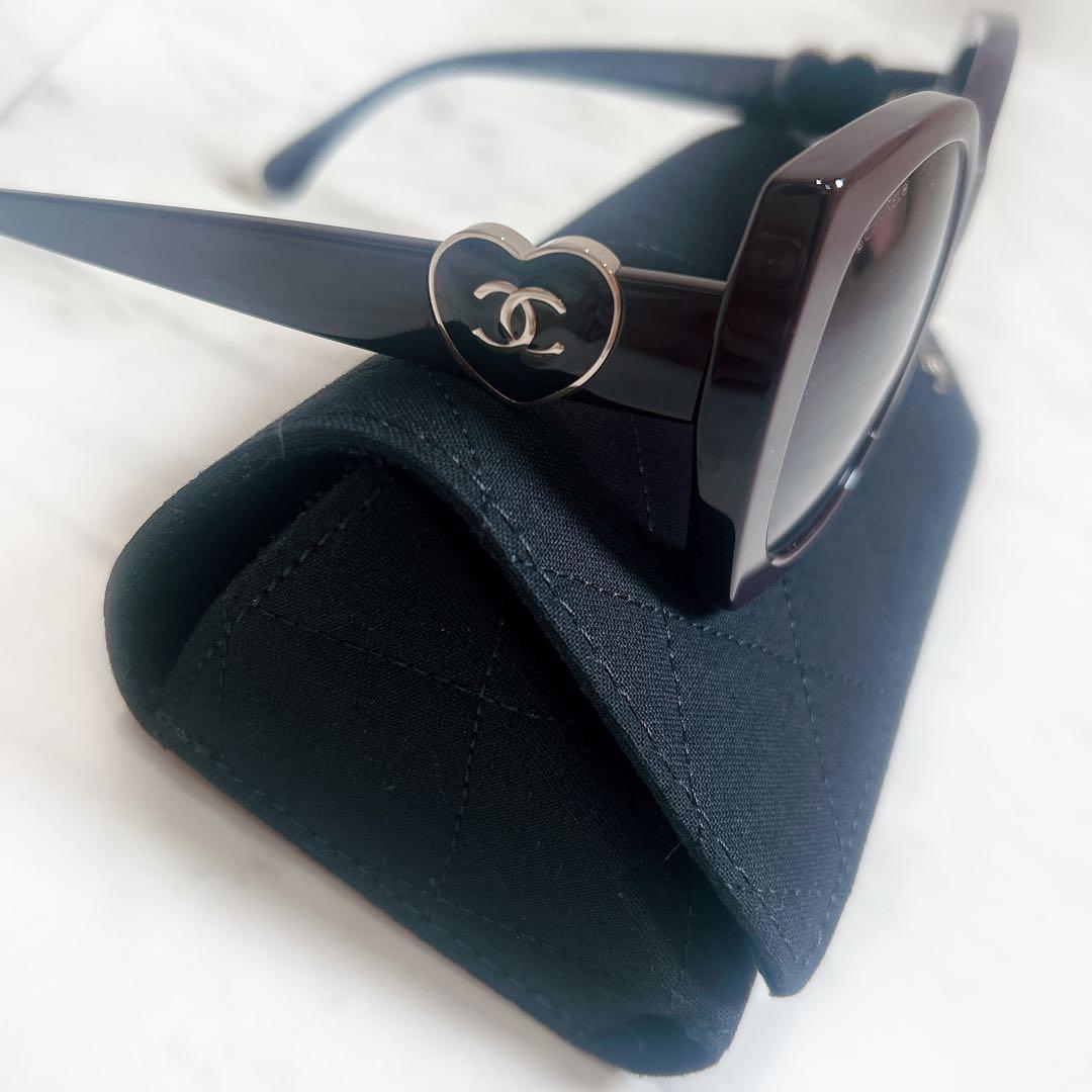 美品 CHANEL スクエアシェイプサングラス ハート ココマーク 完売 希少