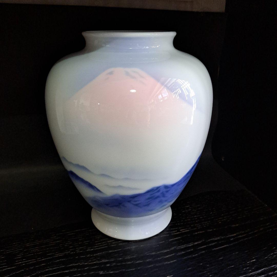 お値下げ中　伊万里　官窯　皇室御用窯　深川製　飾壺　朝焼赤富士図