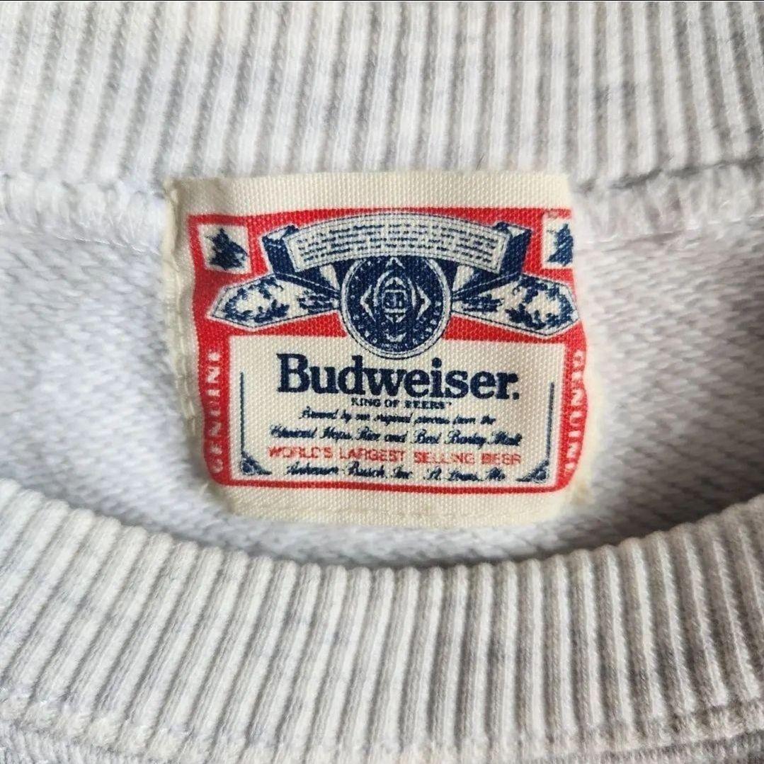 90s　Budweiser　バドワイザー　企業　スウェット　グレー　L相当