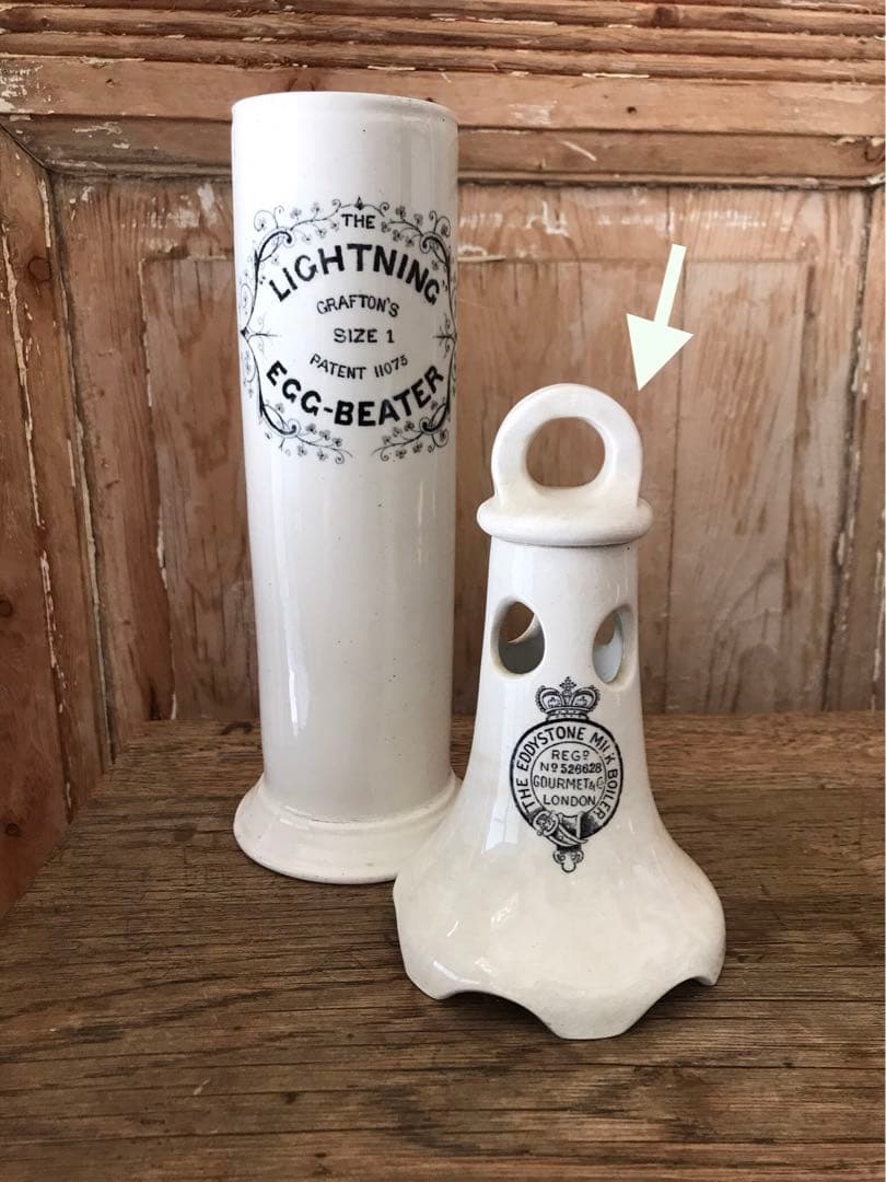 イギリスアンティーク　陶器ミルクボイラー