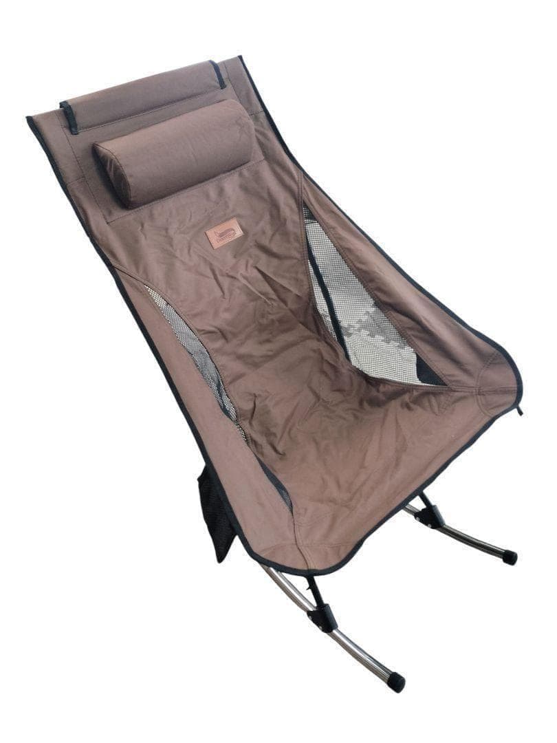 【超美】 DesertFox ロッキング機能 ハイバック 折畳チェア ブラウン