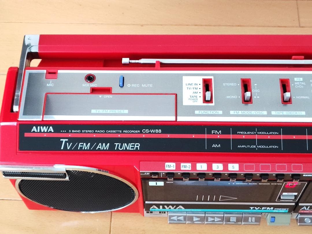 【ジャンク】 AIWA ラジカセ CS-W88 アイワ 外装良好