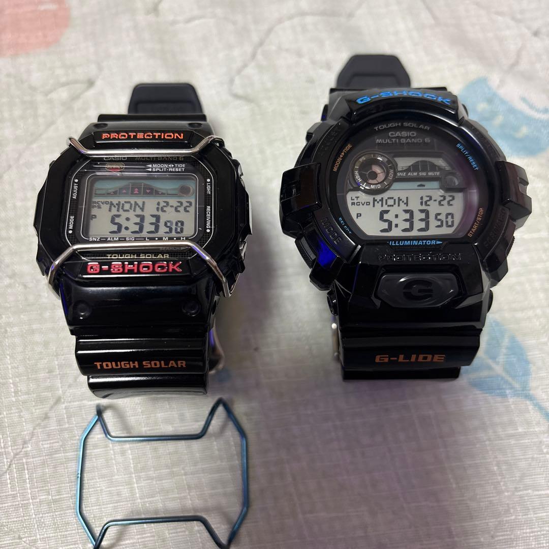 T*E様 G-SHOCK G-LIDE ソーラー電波腕時計2本まとめ売りブルーバ