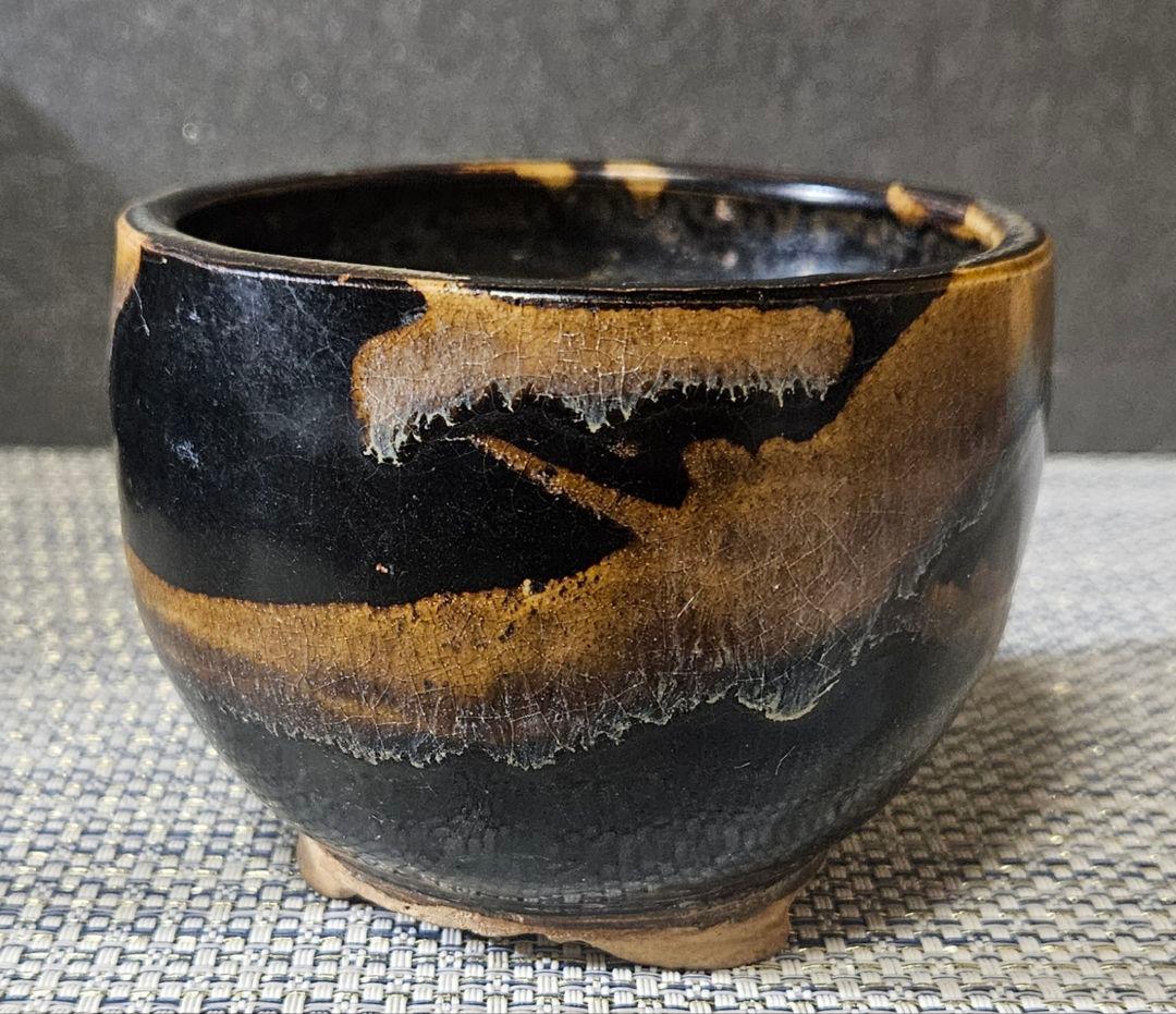 【名品❗】時代古作　中国古陶磁　南宋時代頃　吉州窯　玳玻天目　茶碗　香炉