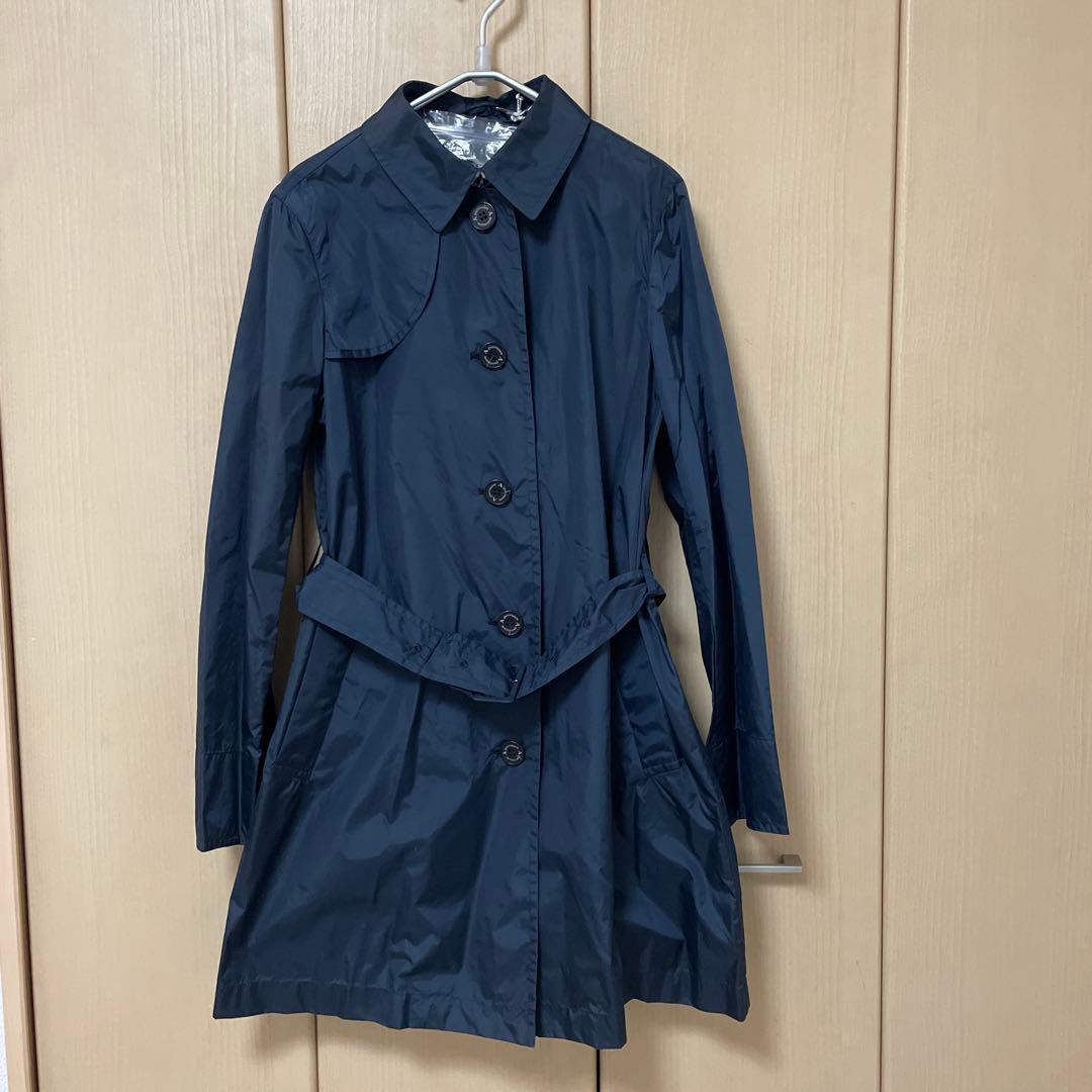 Aquascutum アクアスキュータム 帽子付きレインコート ネイビー 8