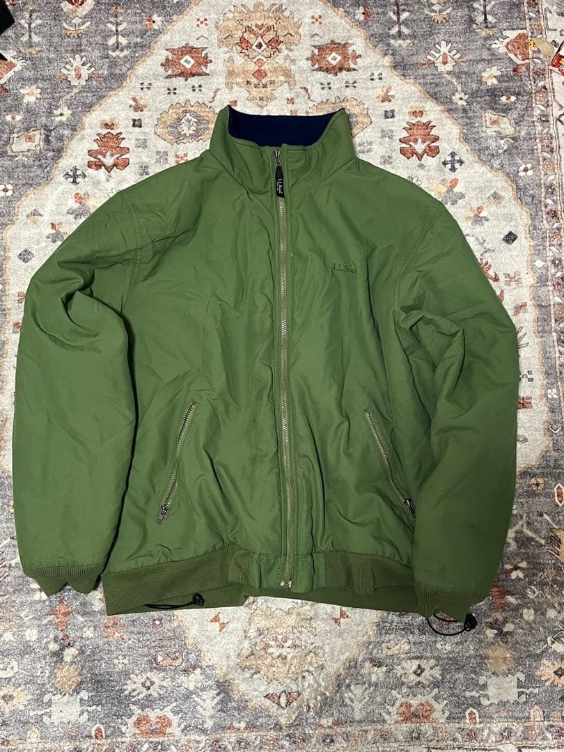 L.L.BeanナイロンジャケットオリーブグリーンWarm-up Jacket