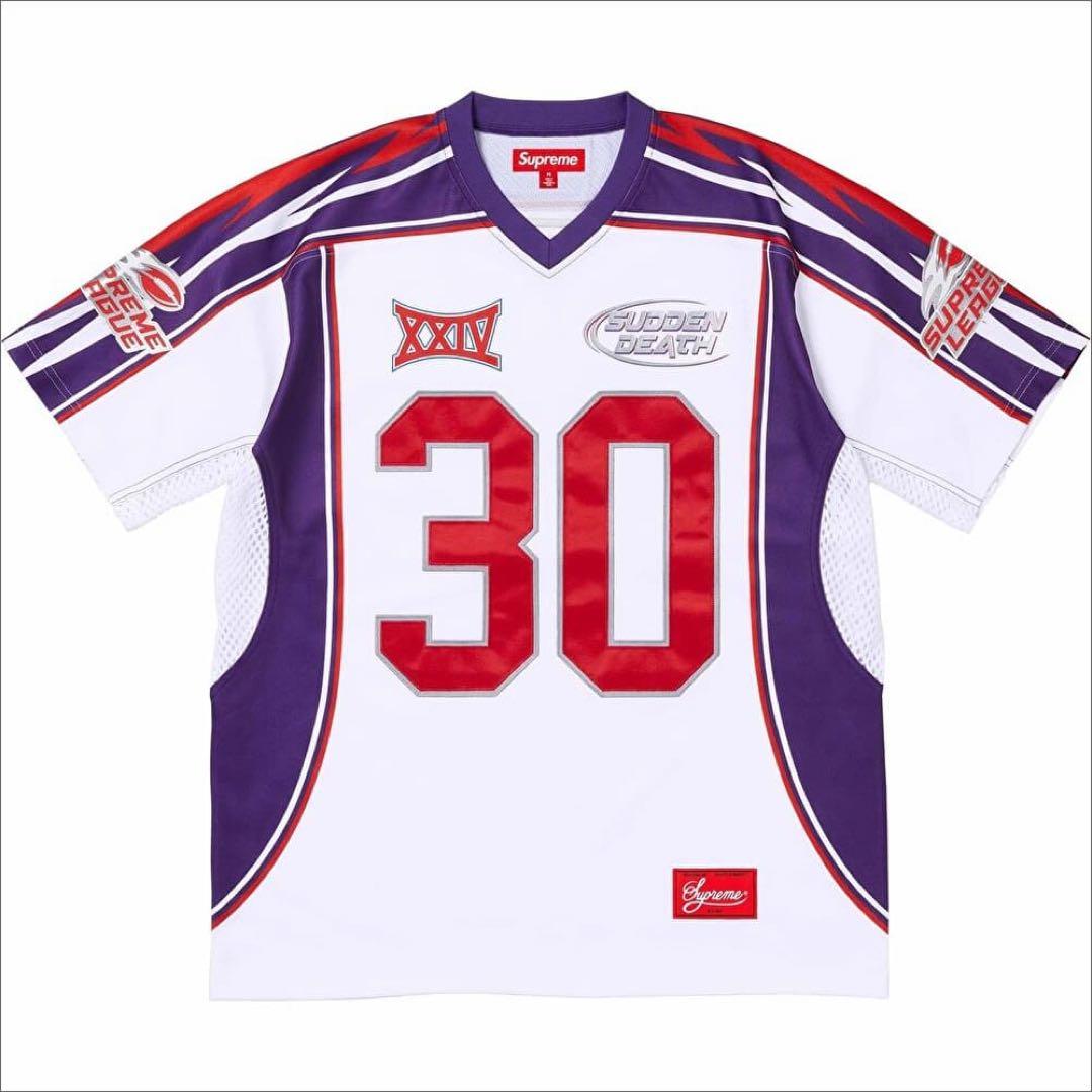 M 白 Supreme Sudden Death Football Jersey