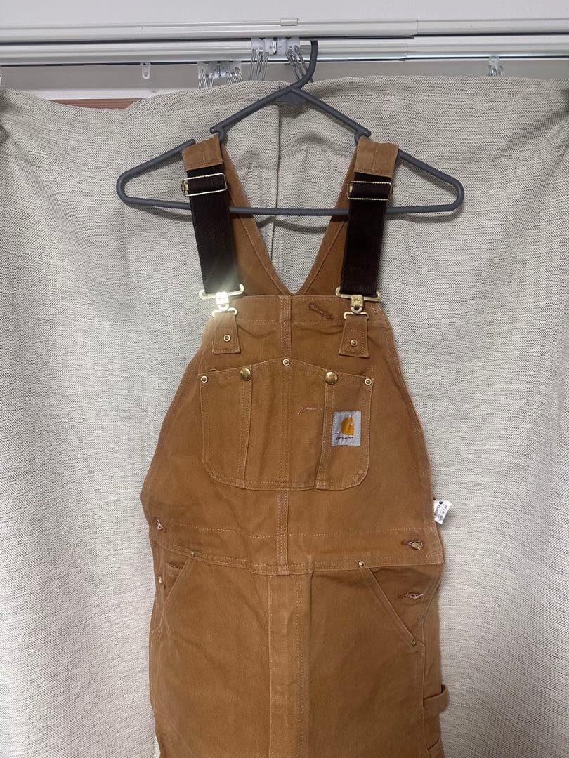 ★美品★ Carhartt ブラウンオーバーオール34×32（メンズL相当）