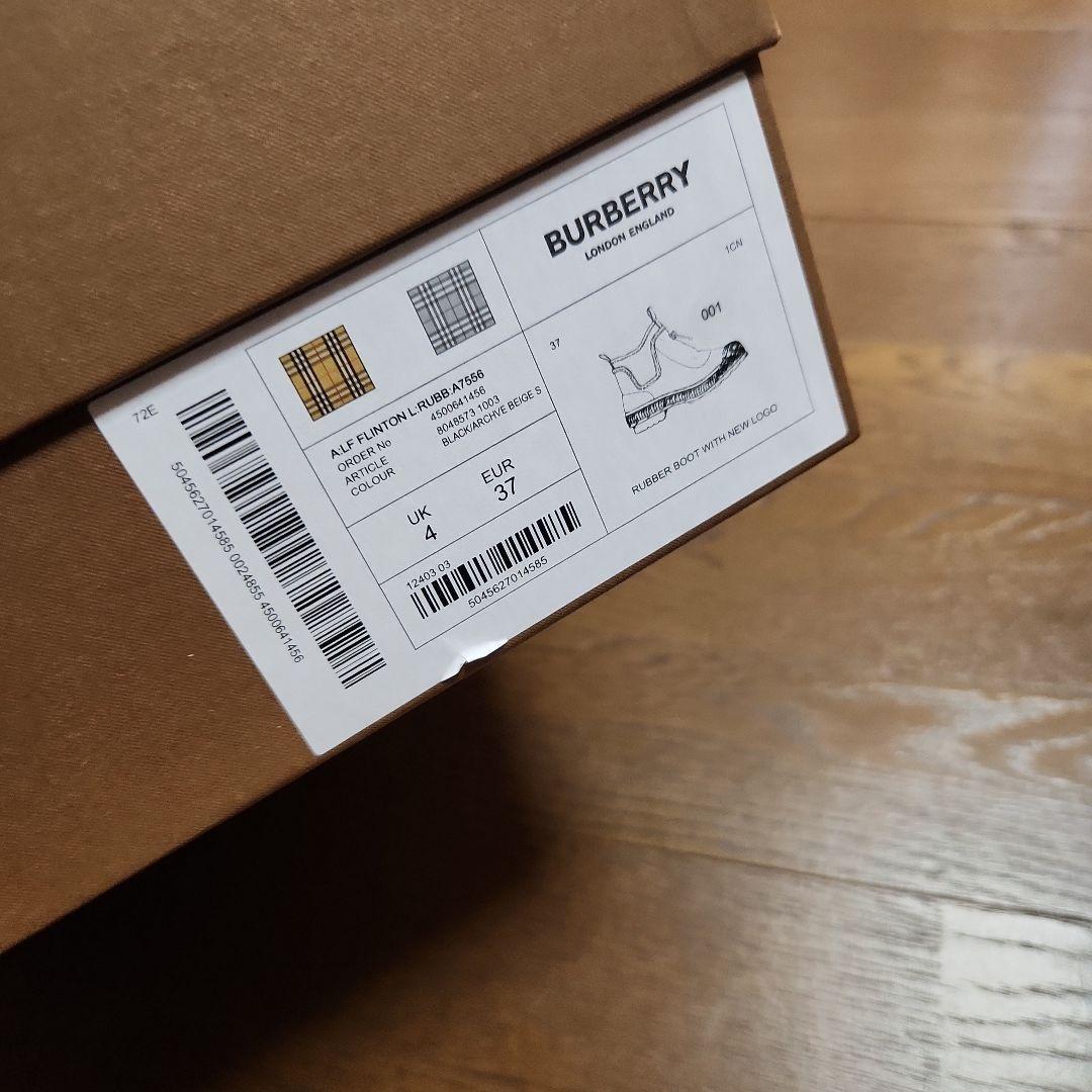 だいBURBERRY ブラック 長靴・レインブーツ