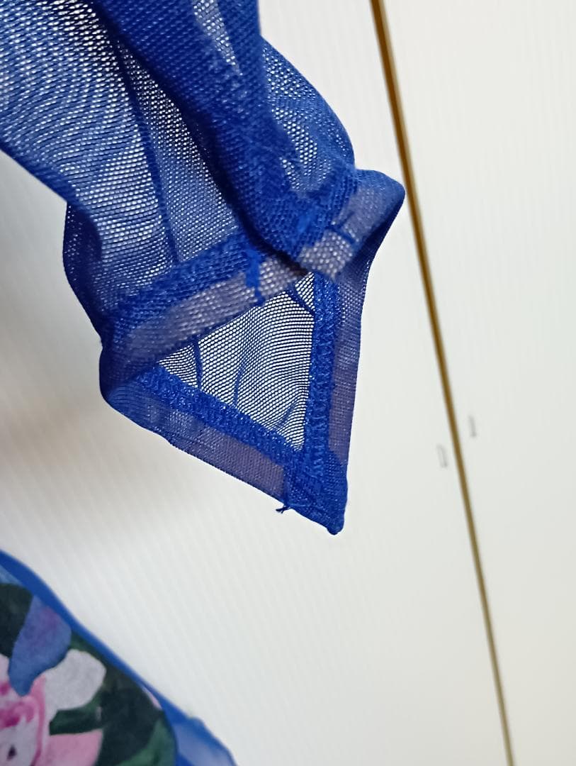 sekine　セキネ　社交ダンス衣装　Sサイズ　7号　ドレス　ワンピース　青　花