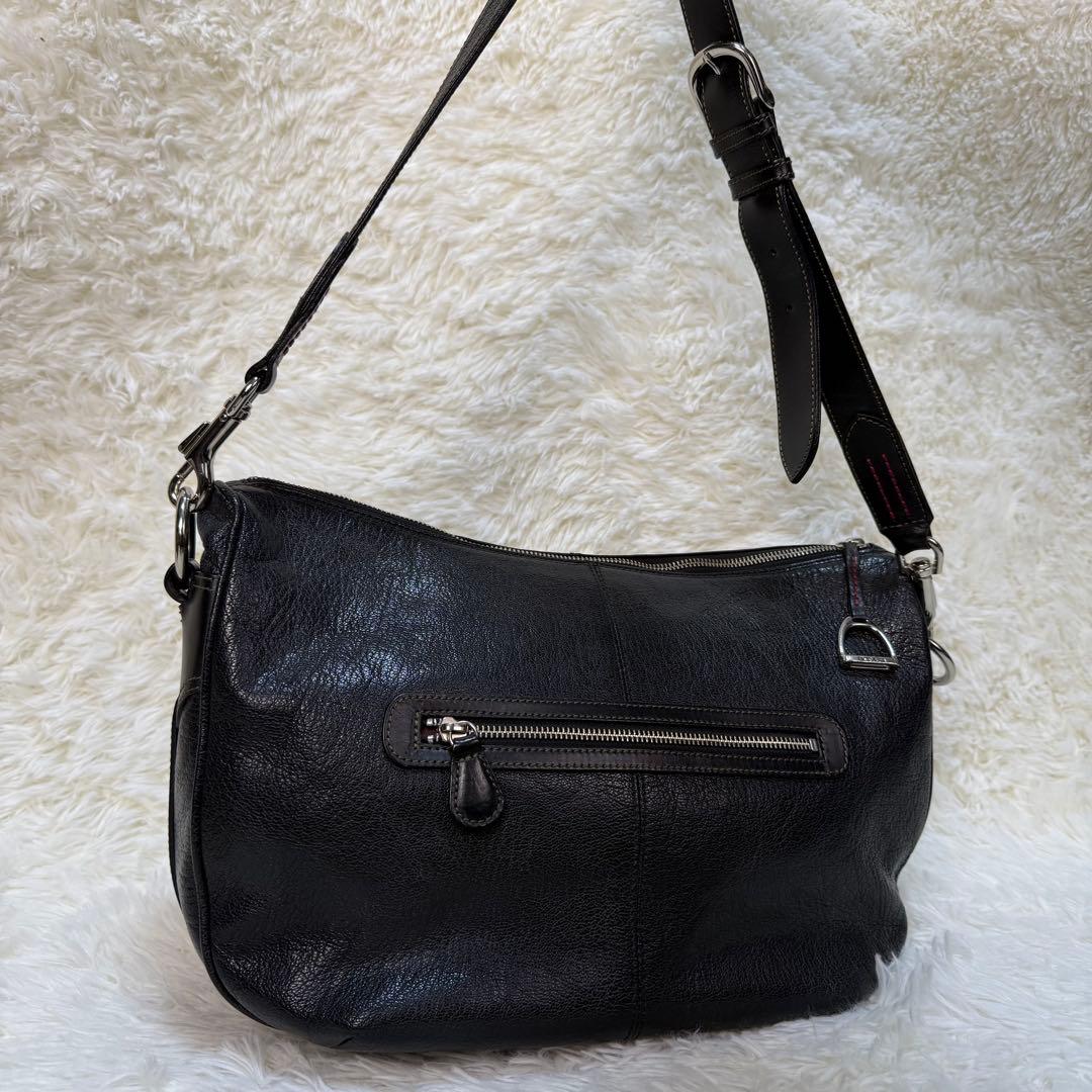 【美品】ソメスサドル ショルダーバッグ メッセンジャーバッグ レザー ブラック