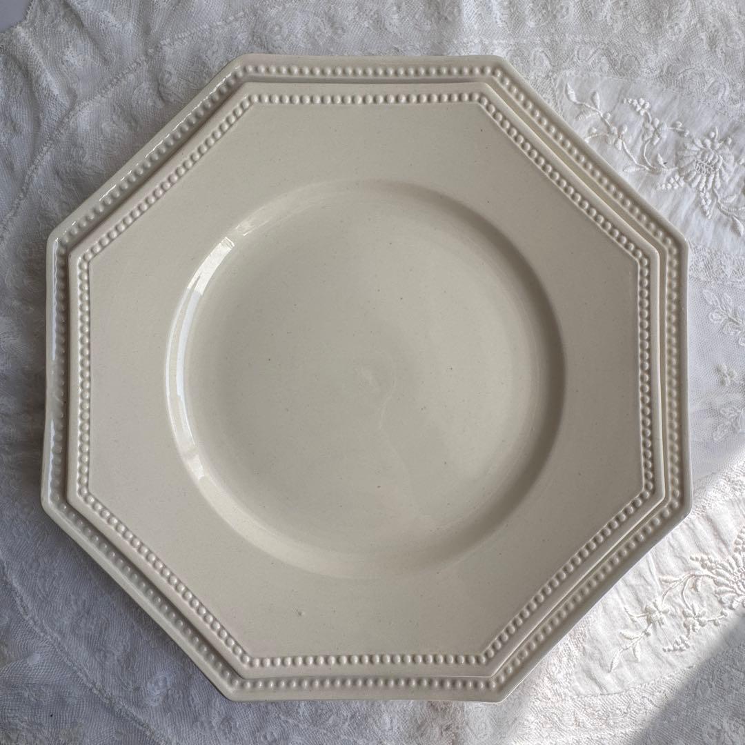 美品　フランスアンティーク　サルグミンヌ　オクトゴナル　デザートプレート