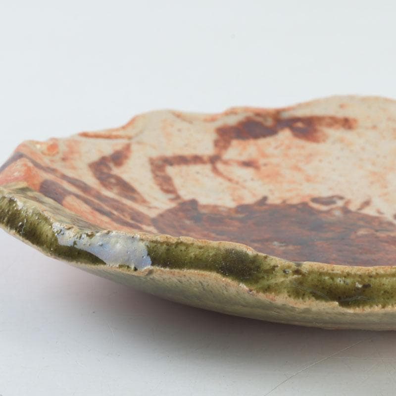 和食器　茶懐石　織部焼　蟹図　銘々皿　五客　C　9286