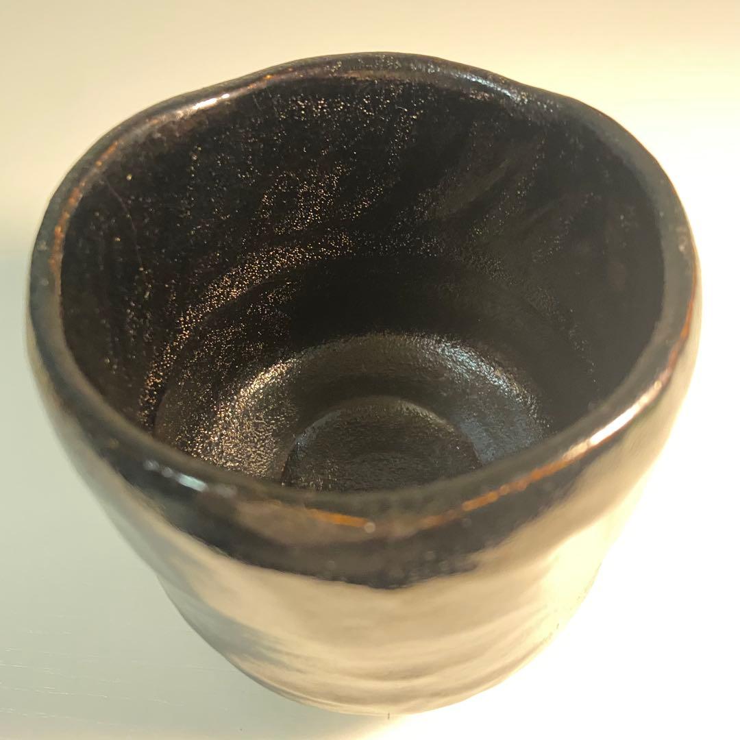 【美品】黒筒茶碗 抹茶 了入？