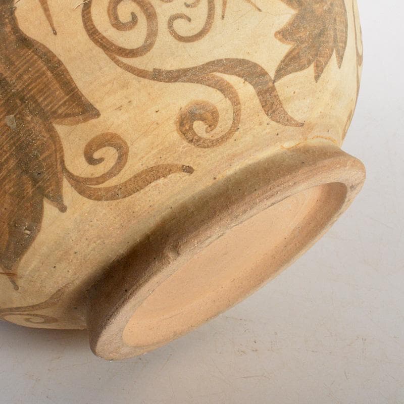 中国　磁州窯白磁　鉄絵花卉文瓶　M　6321C