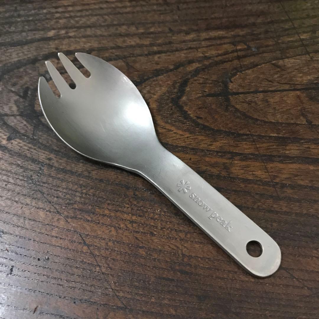 【廃盤品】スノーピーク　チタン先割れスプーンショート