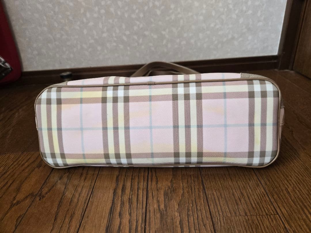 ピンク系チェック トートバッグ