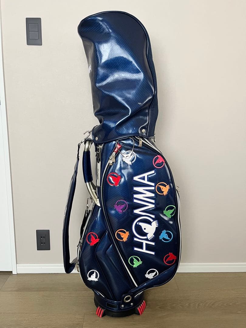 【中古】HONMA ゴルフバッグ・キャディバッグ ネイビー