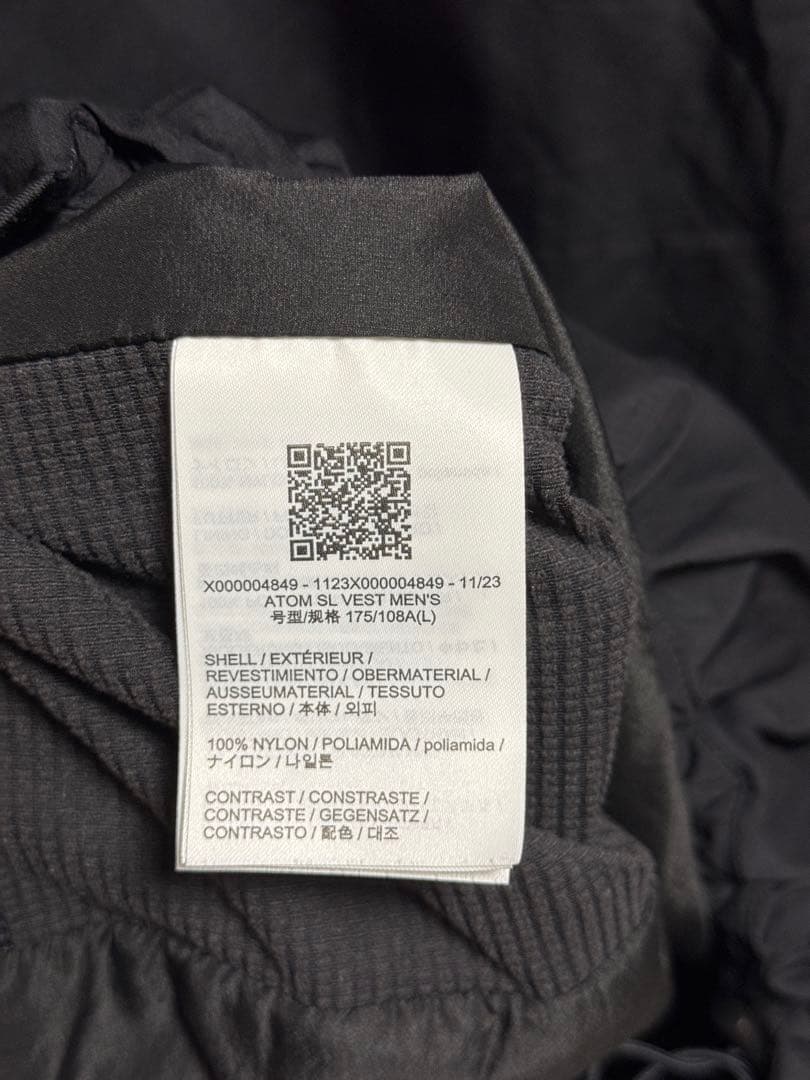 【ten-pi】アークテリクス アトムSLベストATOM SL VEST