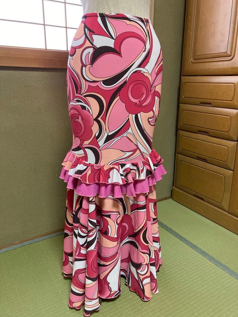 フラメンコ衣装　ツーピースドレス　セットアップ　ストレッチ