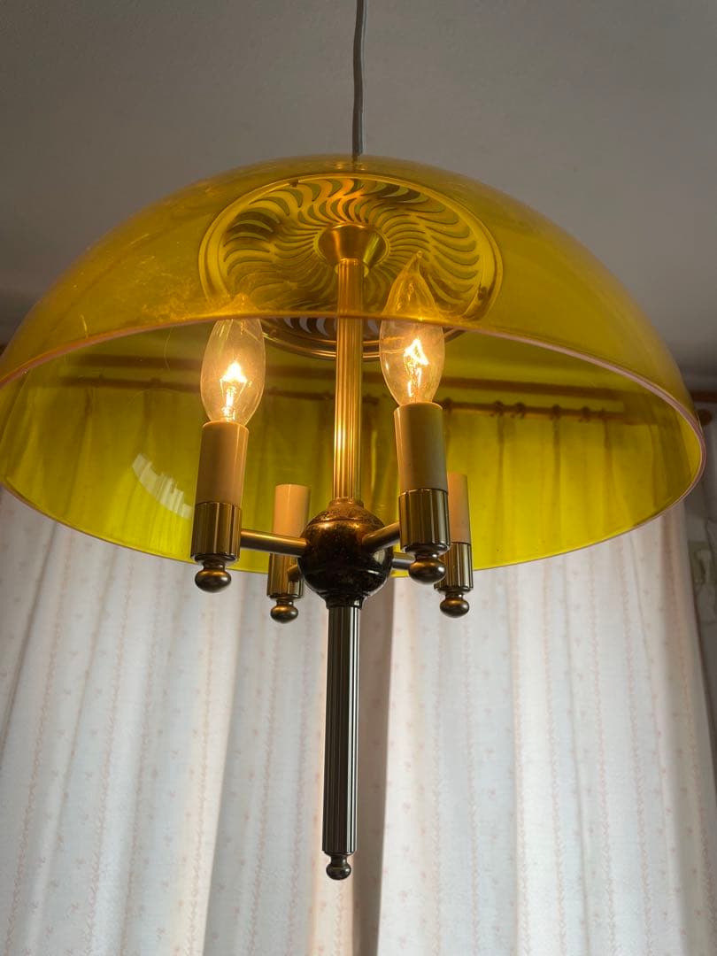 アンティーク　レトロ照明　照明レトロ　ペンダントライト　黄色　イエロー