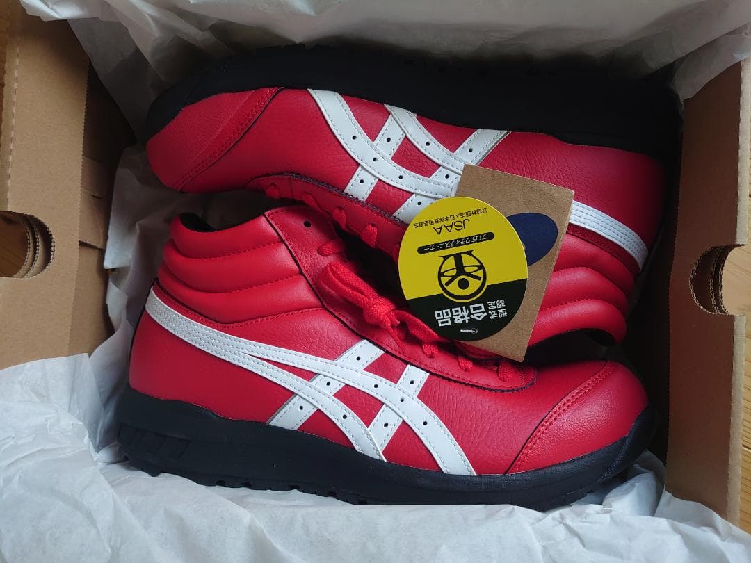 て*·様 アシックス 安全靴 ウィンジョブ CP701 クラシックレッド×ホワイ