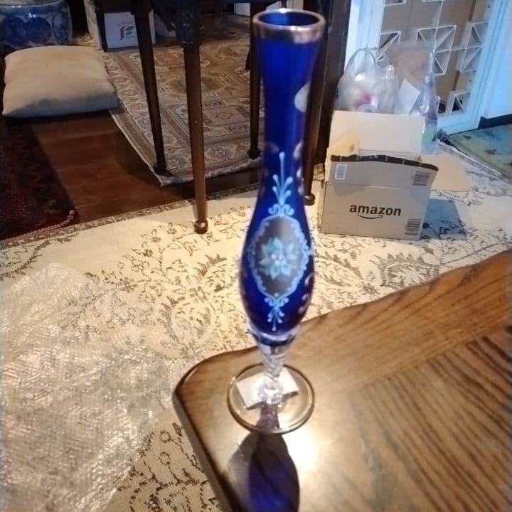 ★SALE★イタリア★T.MURANO GLASS★ガラス★手描き絵付★花瓶★