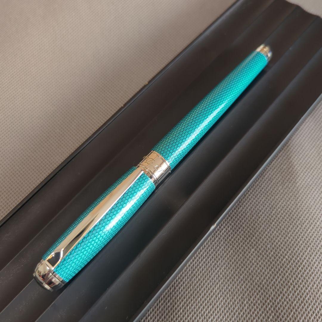 STデュポン「ラインD　ギヨシェアンダーラッカー　アクアマリン」ローラーボール