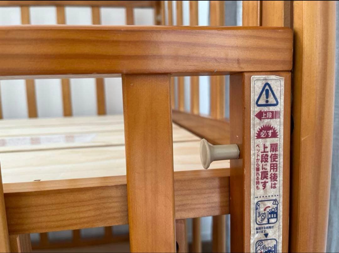 シーツ・防水シーツ付き！　送料込　大和屋　木製　ベビーベッド レギュラー