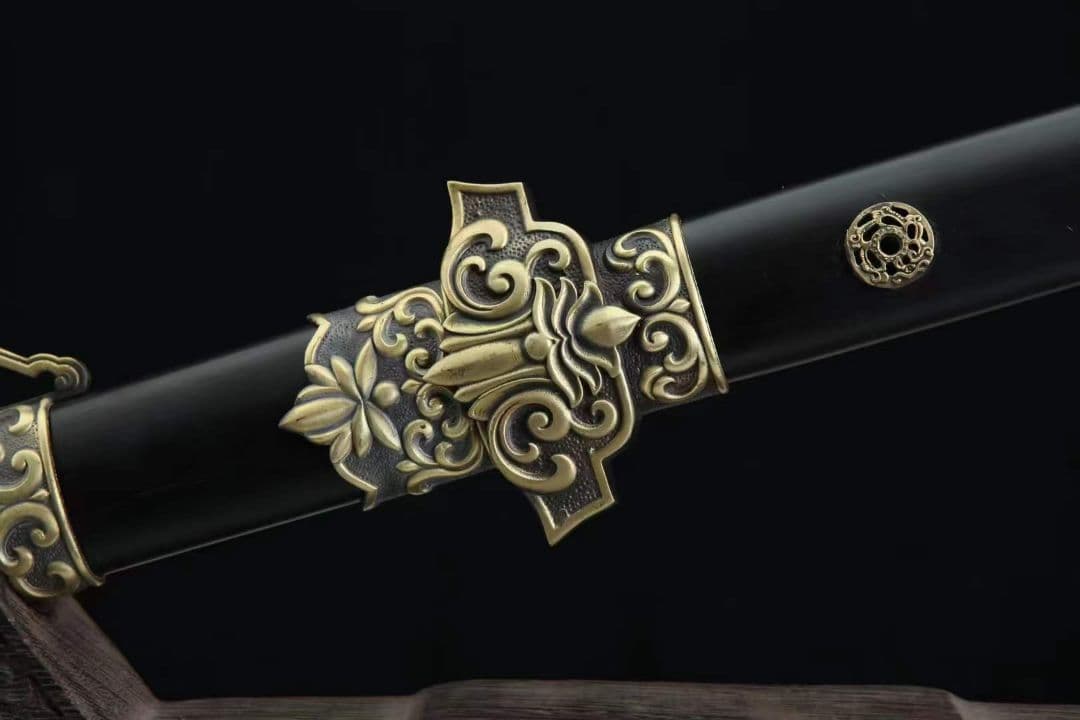 少帝唐刀（黒檀金）古兵器 武具　刀装具　日本刀　模造刀 居合刀