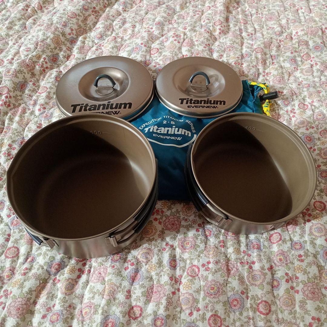 【新品未使用】エバニュー チタン クッカーセット「S」 セラミック ECA411