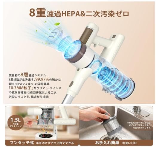 2026年最新版 最強75KPa自走掃除機 AI制御 65分 自立式 軽量