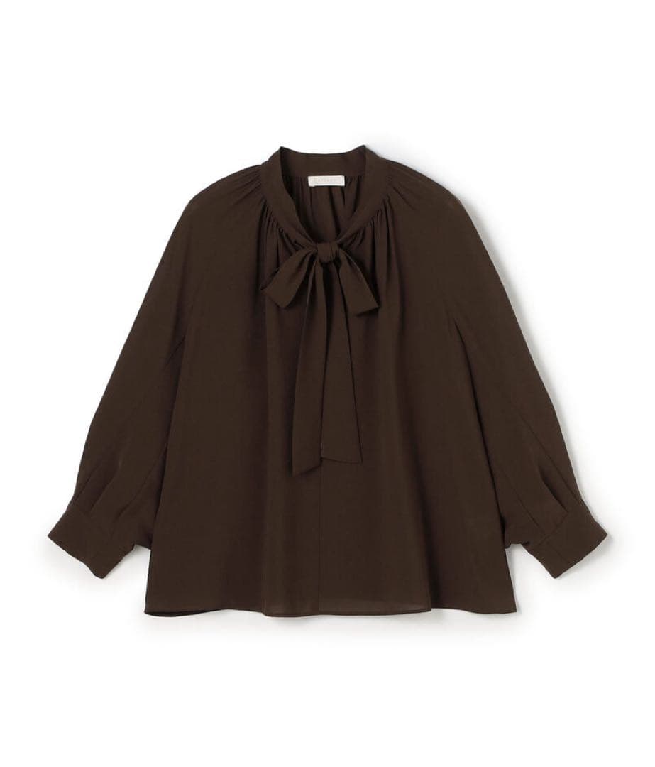 Ballsey シアートロピカル ボウタイブラウス　ブラウン