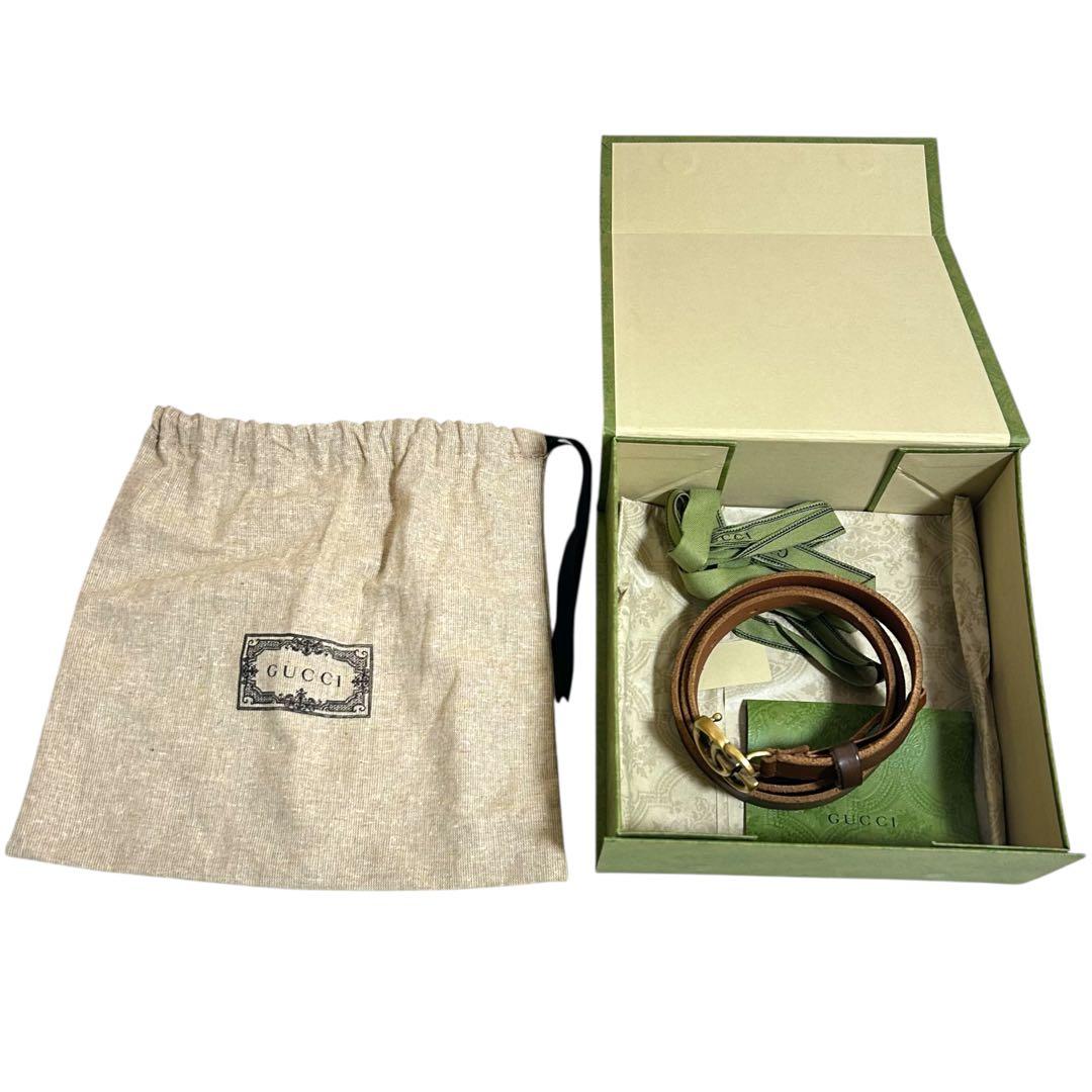 美品　グッチ　ベルト　GG マーモント　493949 ゴールド金具　レザー　箱付