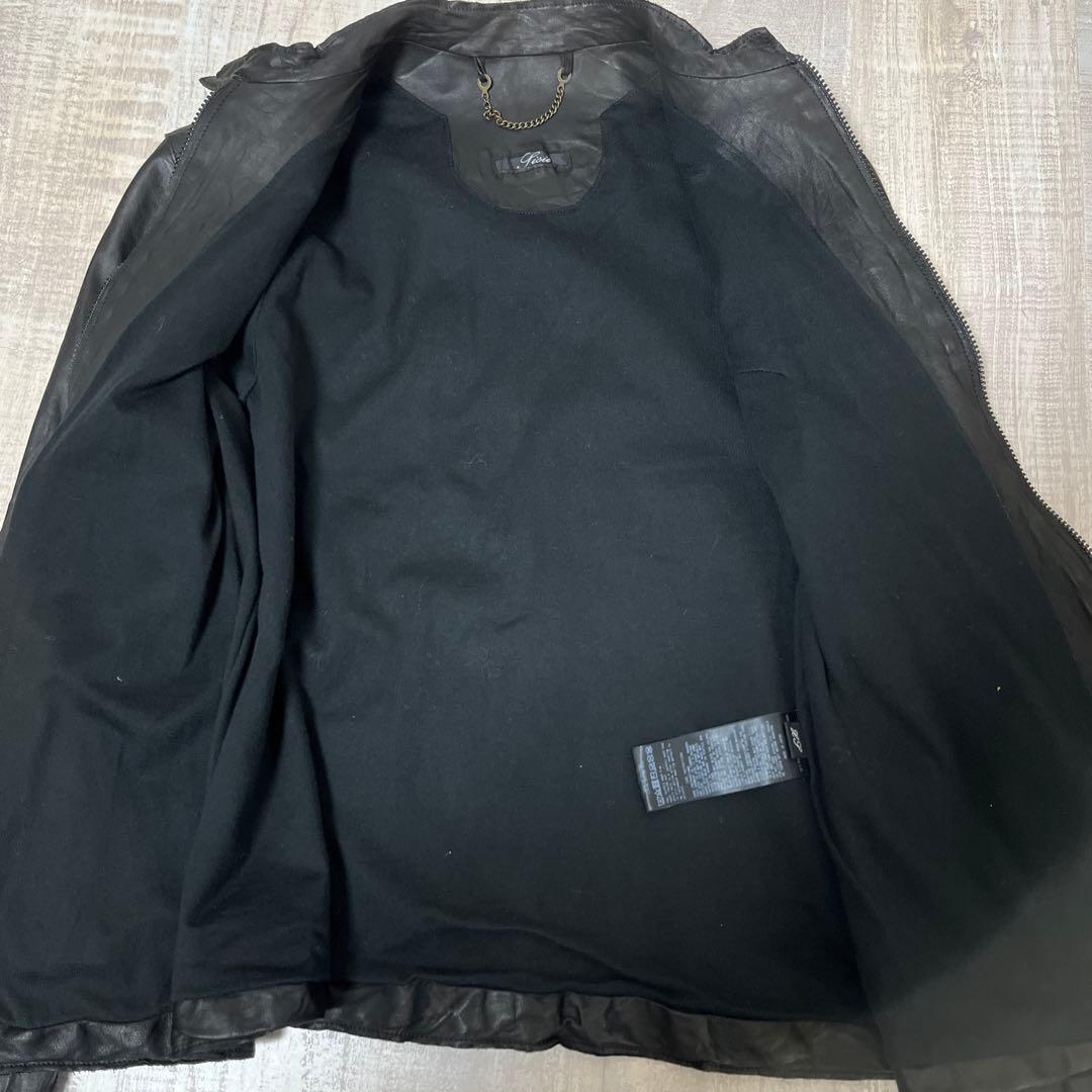 【定価約10万 未使用級】sisii ウォッシャブル レザー シングルライダース