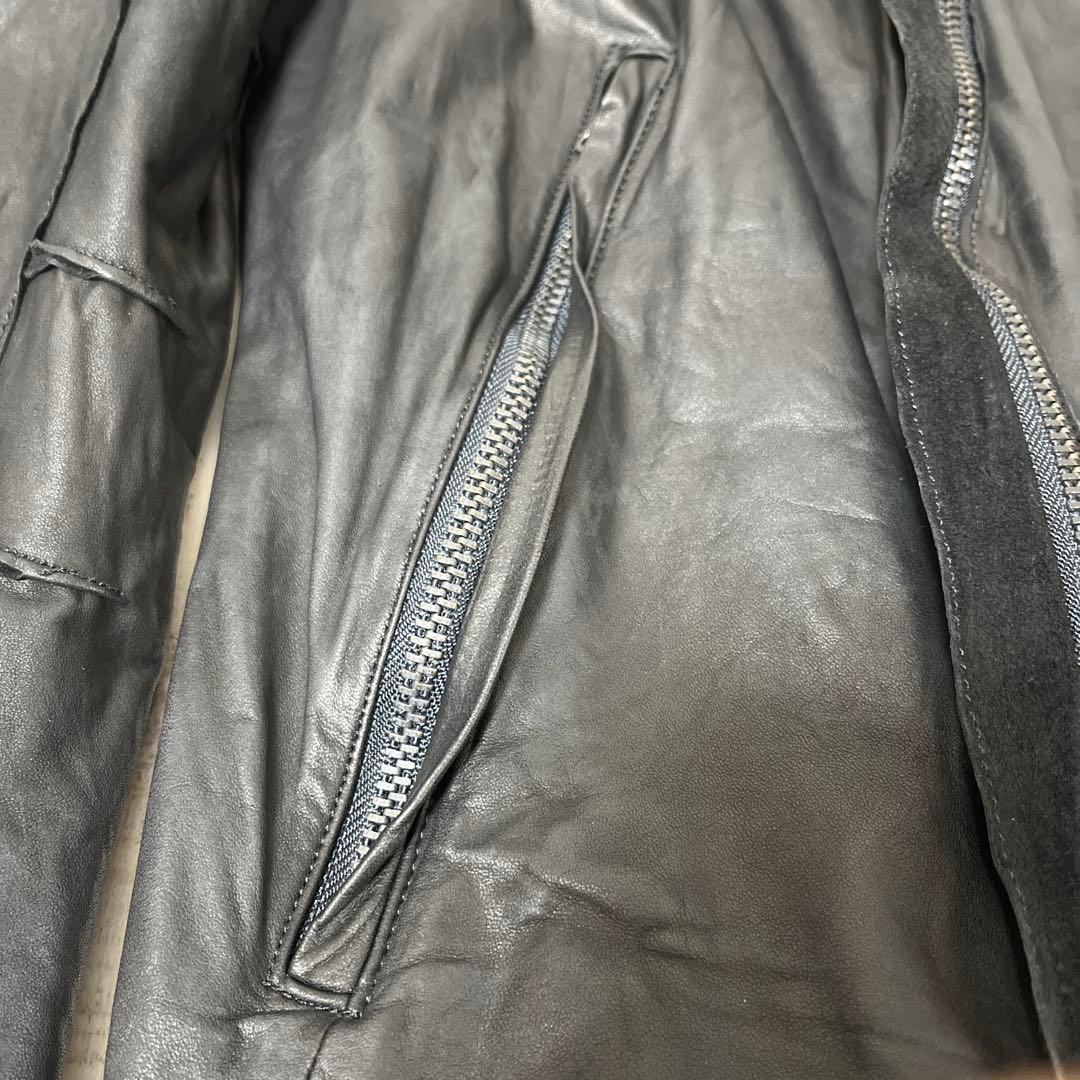 【定価約10万 未使用級】sisii ウォッシャブル レザー シングルライダース