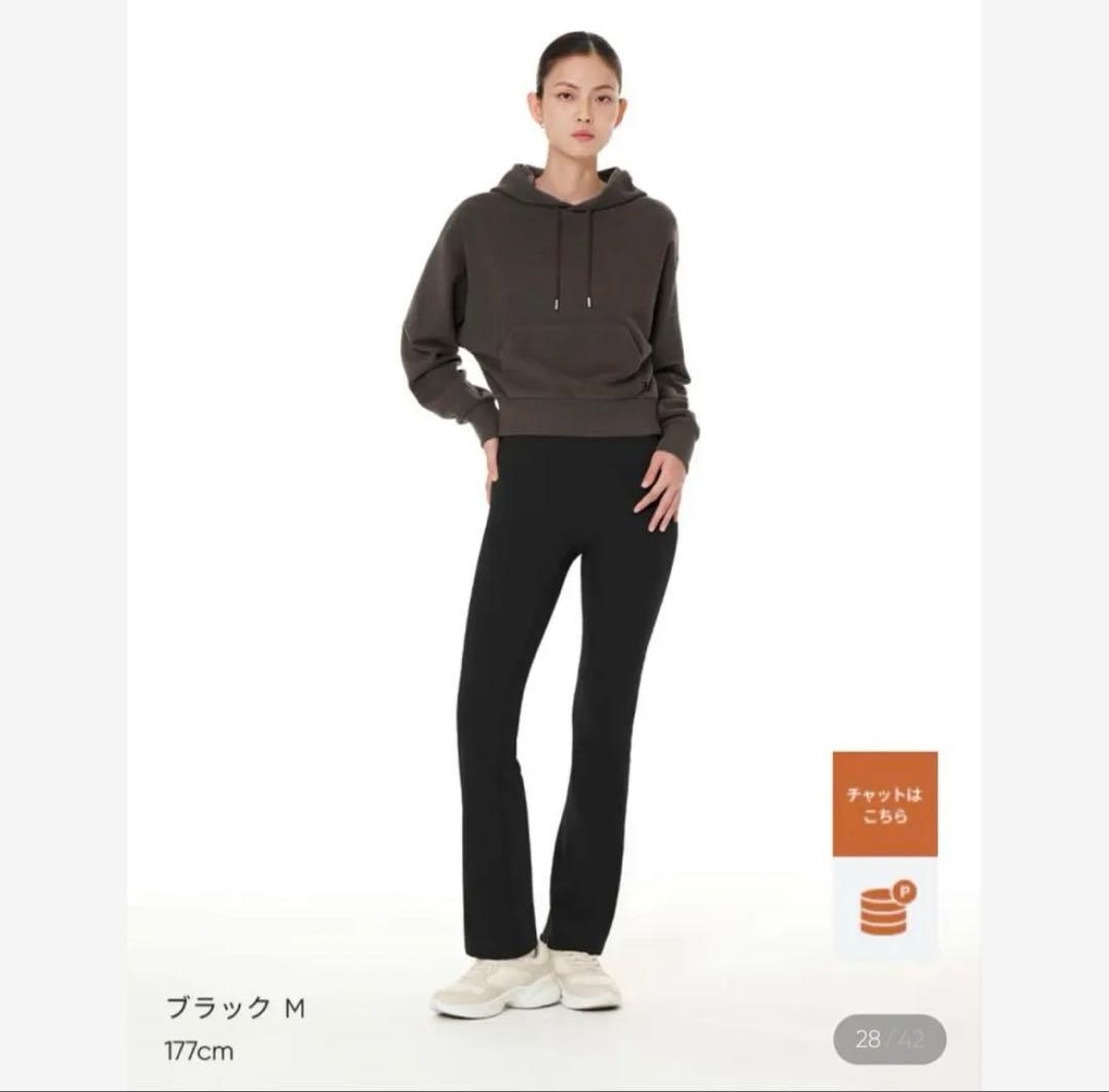 お値下げ可◎ andar 裏起毛フレアレギンス　ショート サイズM Black