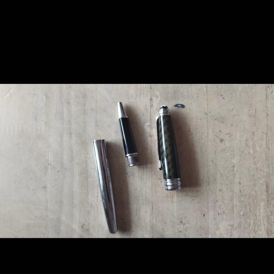 レア　モンブラン ソリテール カーボン スチール ボールペン 　ローラーボール