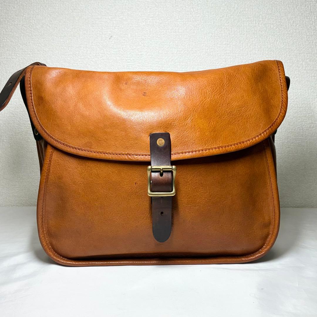 【人気】　スロウ　ルボーノ　ショルダーバッグ　栃木レザー　ヌメ革　キャメル