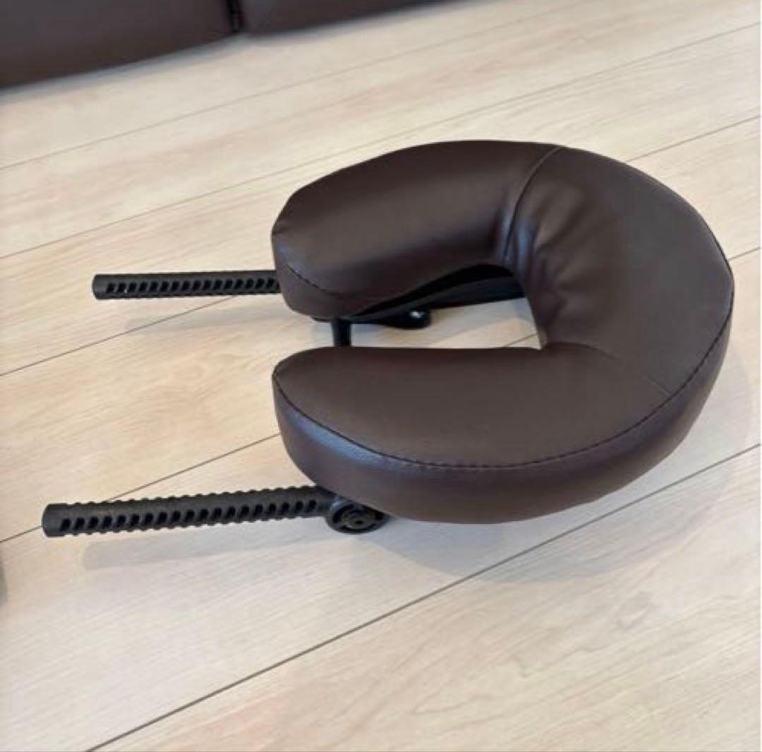 折りたたみ マッサージベッド 木製ダークブラウン スツール ブラウン丸椅子付き