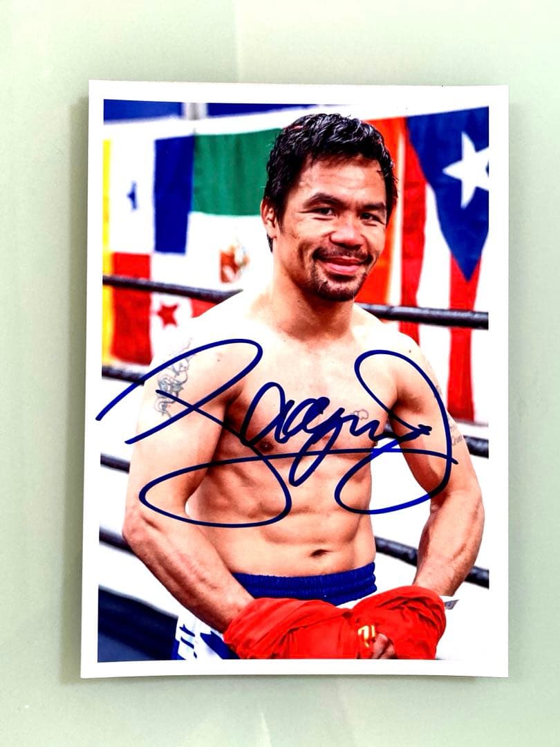 マニーパッキャオ直筆サイン2Lサイズ写真…Manny Pacquiao