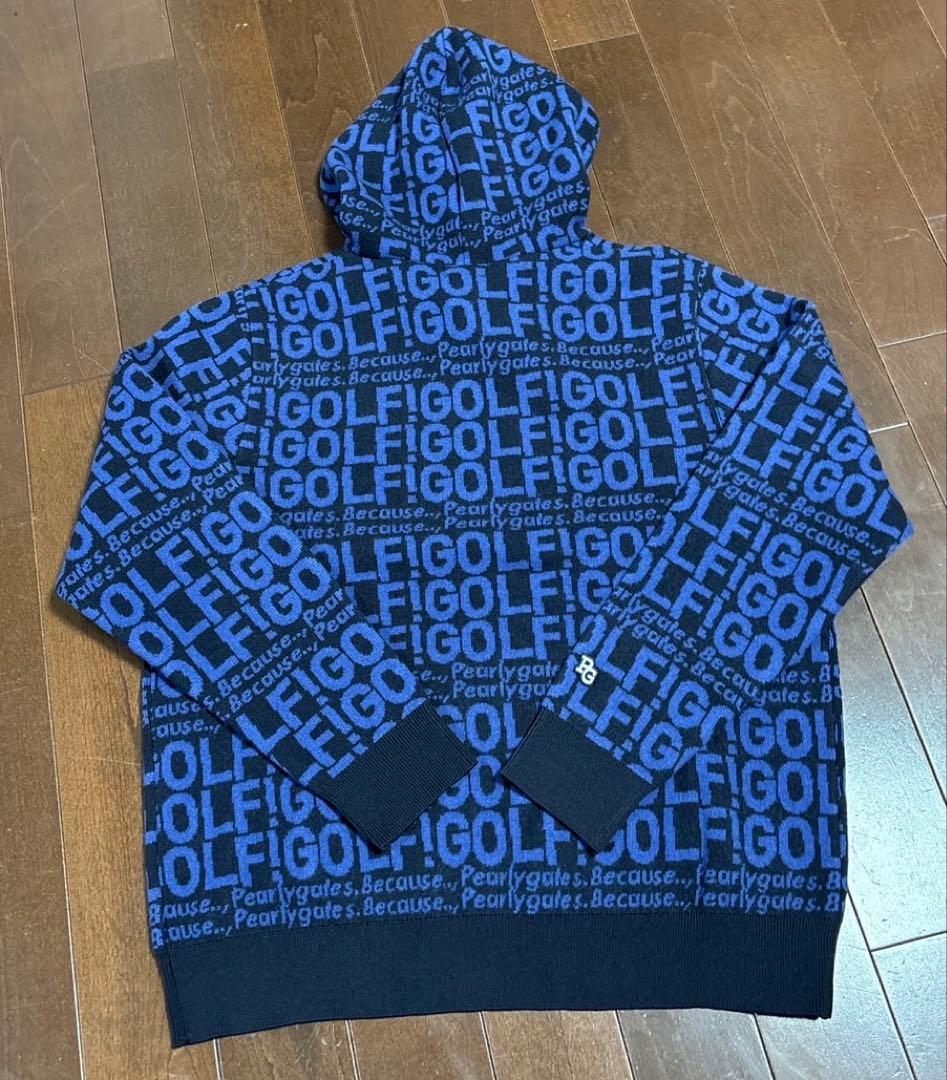 パーリーゲイツ　GOLF柄カシミヤ入りジャガードパーカサイズ5