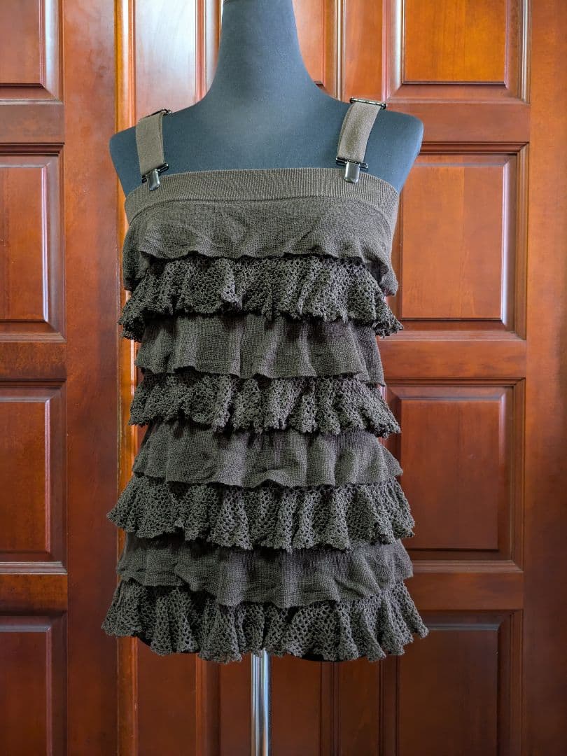 ヒステリックグラマー Hysterics フリルキャミソール ブラウン